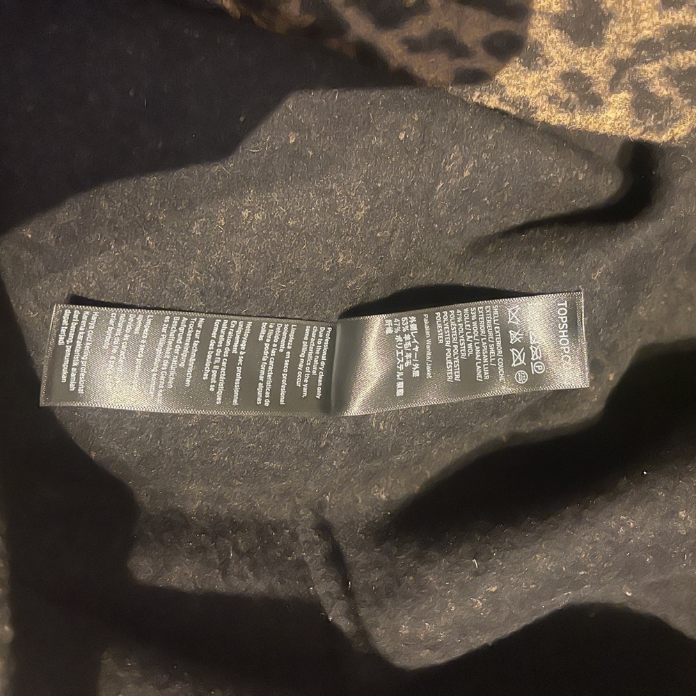 Topshop Women's Leopard Print Long Coat - Brown/Black - Picture 3 of 9